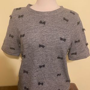 JCrew Large Bow Short Sleeve sweater